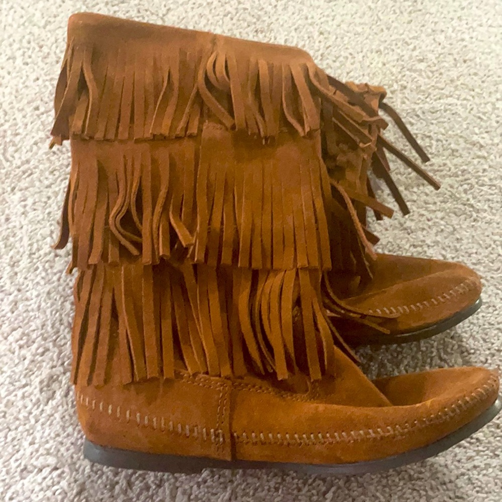 Brown Fringe Boots